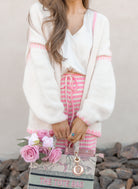 Contrast Open Front Dropped Shoulder Cardigan-Cardigan-Krush Kandy, Women's Online Fashion Boutique Located in Phoenix, Arizona (Scottsdale Area)