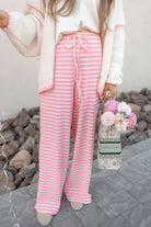 Wide Leg Stripe Tie Pants-Pants-Krush Kandy, Women's Online Fashion Boutique Located in Phoenix, Arizona (Scottsdale Area)