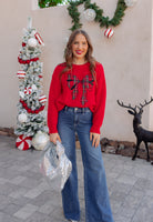 Plaid Bow Holiday Sweater \ KKB EXCLUSIVE XS-3X-Sweater-Krush Kandy, Women's Online Fashion Boutique Located in Phoenix, Arizona (Scottsdale Area)
