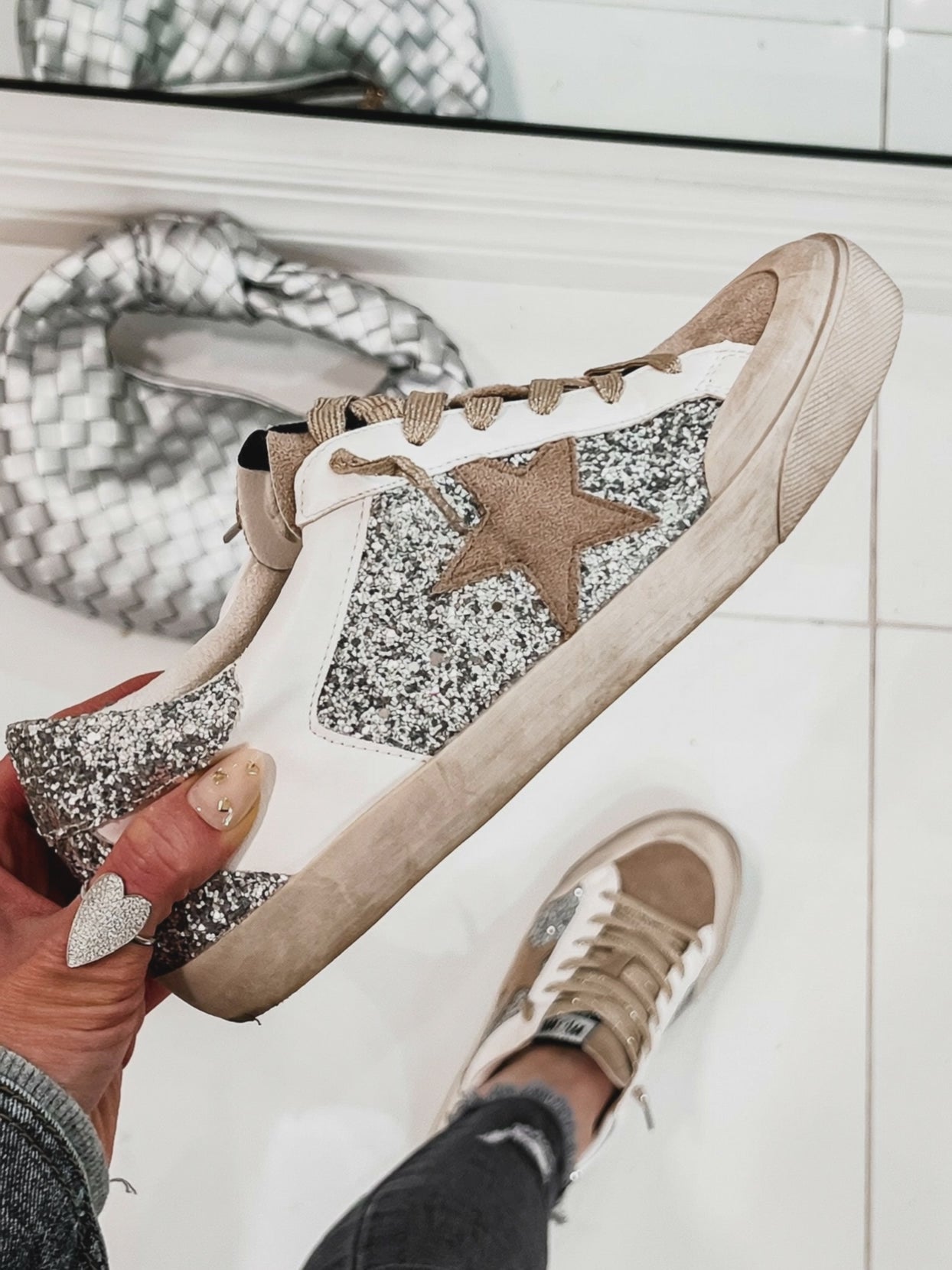 Star Sneaker Restock: Your Favorite Neutral Glitter Style