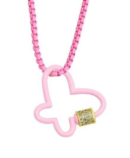 (7 Options) Floating Butterfly Enamel Chain Link Necklace-Necklaces-Krush Kandy, Women's Online Fashion Boutique Located in Phoenix, Arizona (Scottsdale Area)