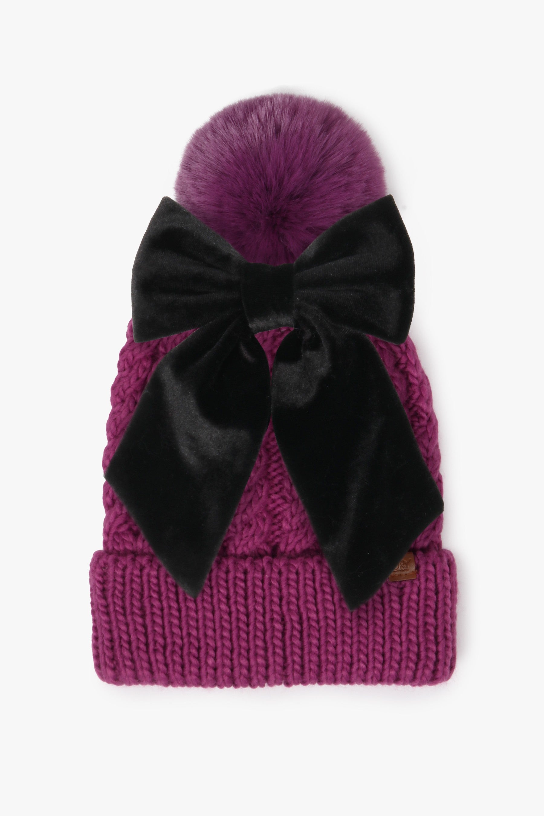 Three-Way Wear Beanie with Detachable Bow-Hats-Krush Kandy, Women's Online Fashion Boutique Located in Phoenix, Arizona (Scottsdale Area)