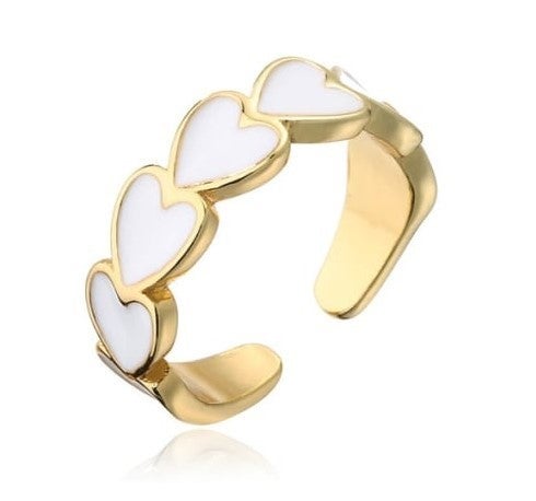 (4 COLORS!) Linked Forever Hearts Enamel Ring-Rings-Krush Kandy, Women's Online Fashion Boutique Located in Phoenix, Arizona (Scottsdale Area)