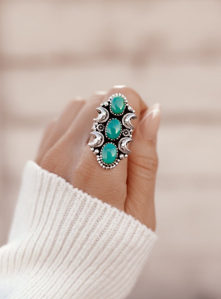 La Luna Turquoise Stone Ring | Krush Exclusive-Crawler Rings-Krush Kandy, Women's Online Fashion Boutique Located in Phoenix, Arizona (Scottsdale Area)