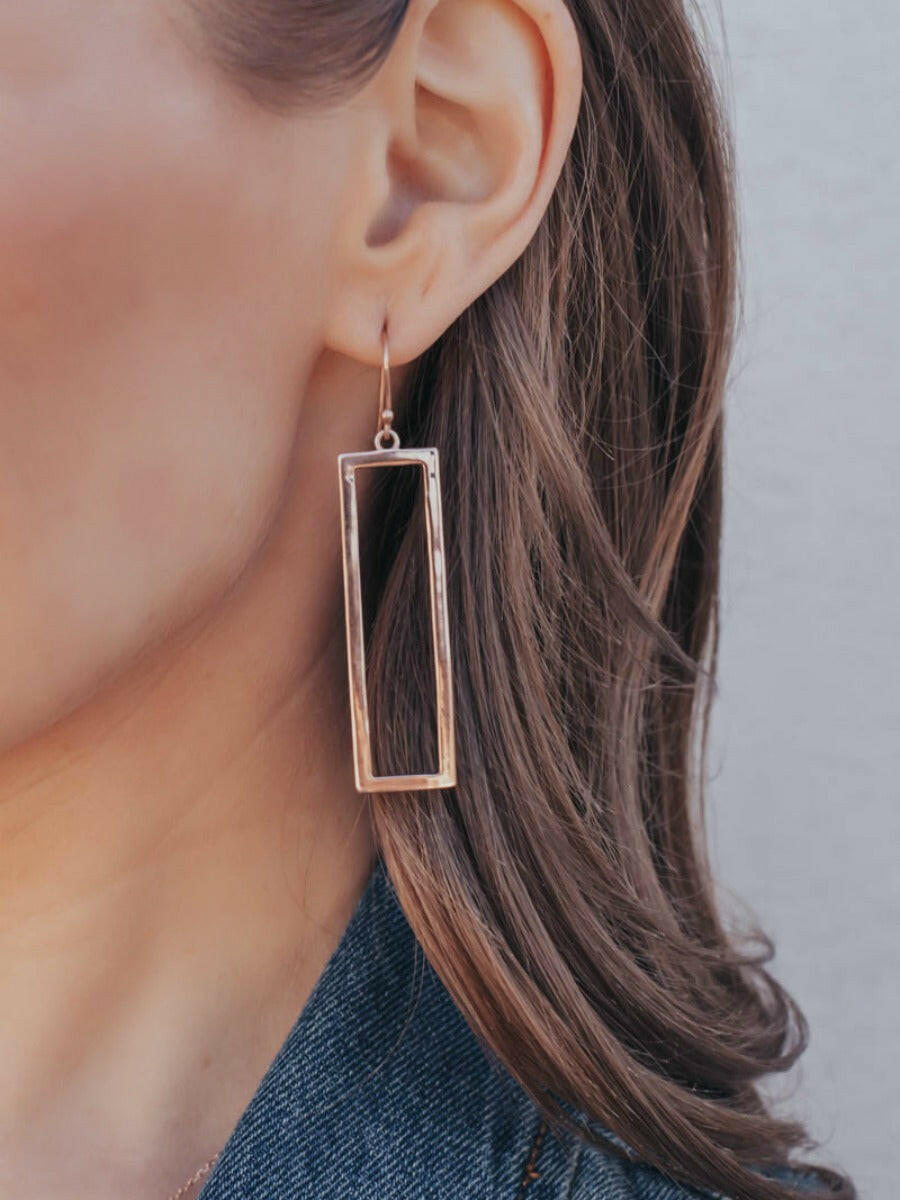 Krush Kouture: Keep An Open Mind Rectangle Earrings-Drop Earrings-Krush Kandy, Women's Online Fashion Boutique Located in Phoenix, Arizona (Scottsdale Area)