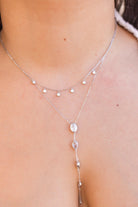 Double Layer Chain Tassel Lariat Necklace-Necklaces-Krush Kandy, Women's Online Fashion Boutique Located in Phoenix, Arizona (Scottsdale Area)