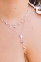 Double Layer Chain Tassel Lariat Necklace-Necklaces-Krush Kandy, Women's Online Fashion Boutique Located in Phoenix, Arizona (Scottsdale Area)