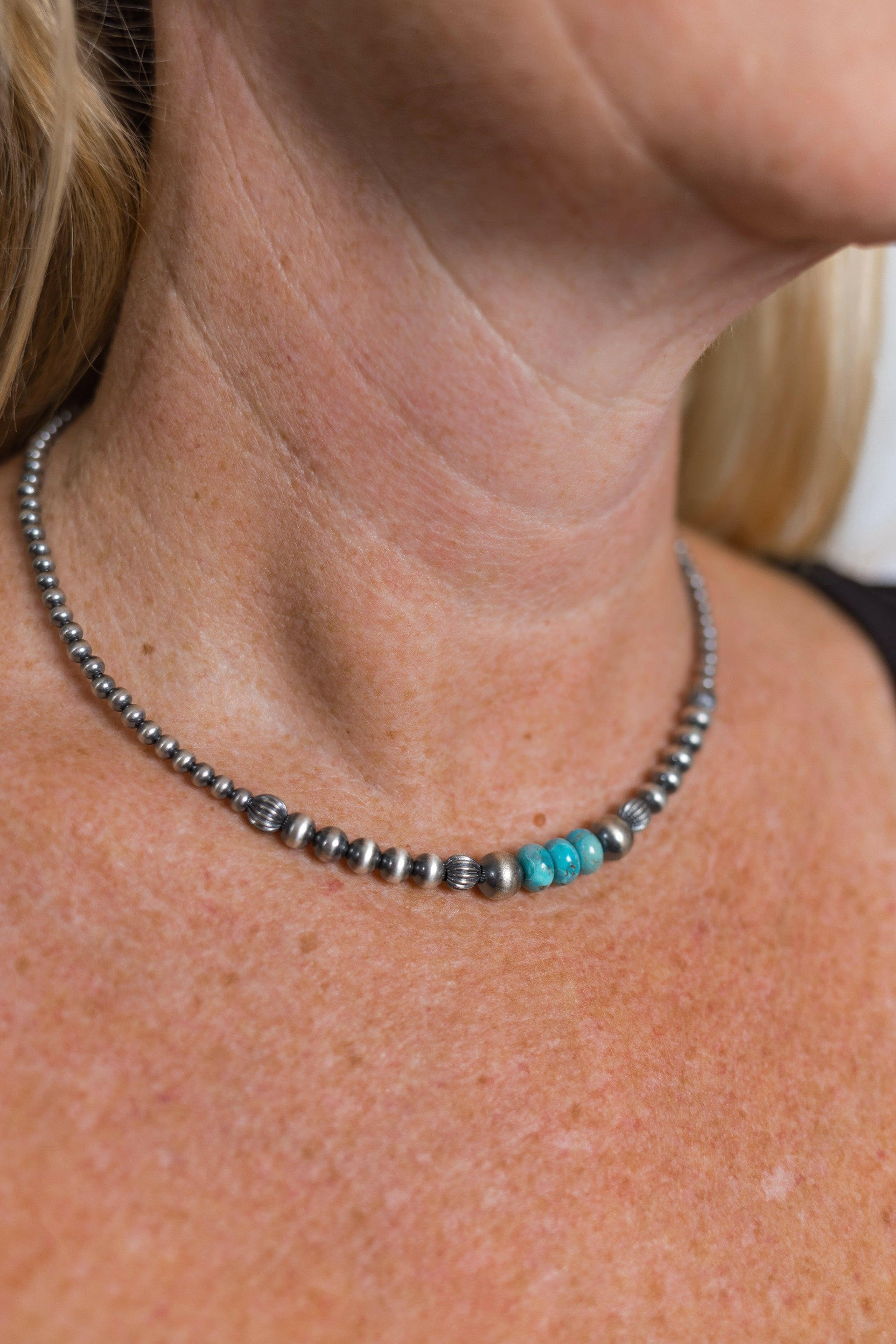 Sage Sky Turquoise & Desert Pearl Necklace-Necklaces-Krush Kandy, Women's Online Fashion Boutique Located in Phoenix, Arizona (Scottsdale Area)