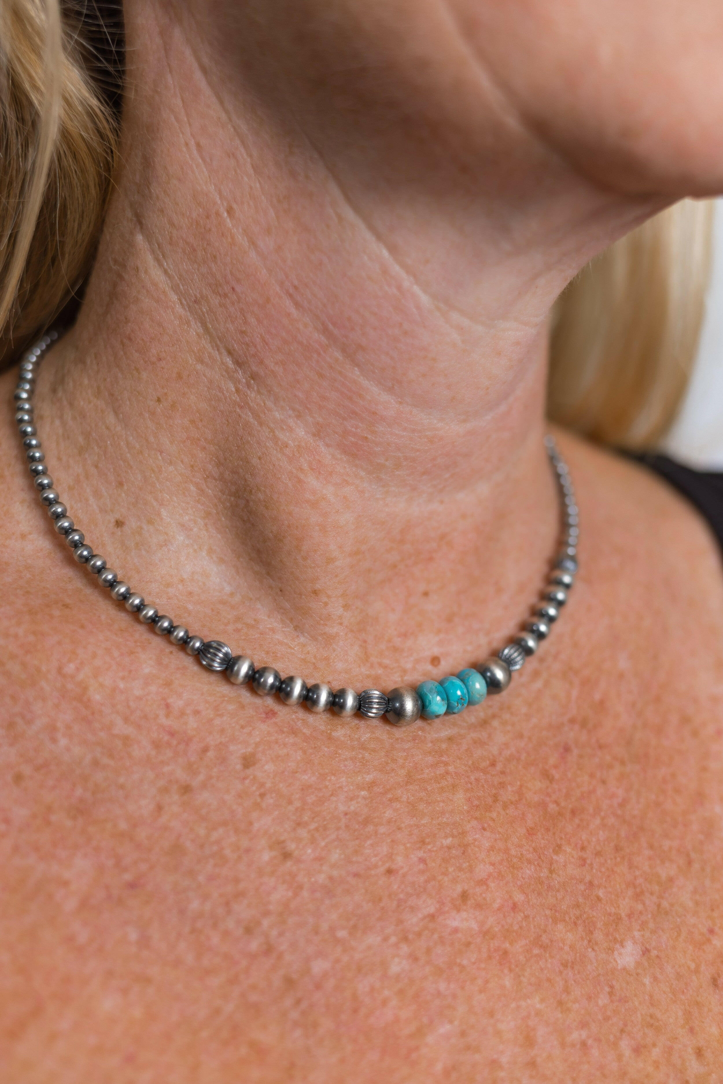 Sage Sky Turquoise & Desert Pearl Necklace-Necklaces-Krush Kandy, Women's Online Fashion Boutique Located in Phoenix, Arizona (Scottsdale Area)