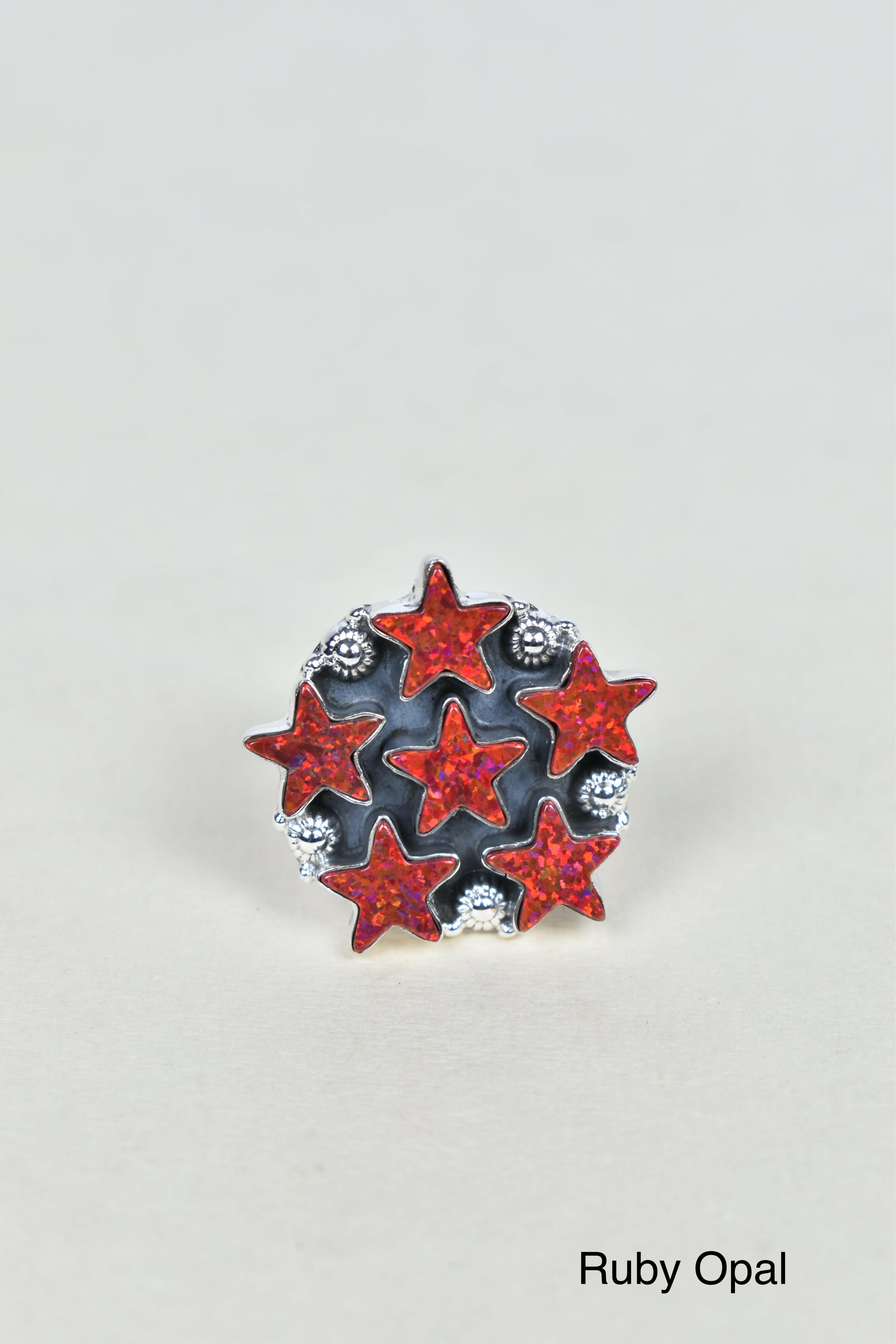 5 Star General Sterling Silver Ring-Cluster Rings-Krush Kandy, Women's Online Fashion Boutique Located in Phoenix, Arizona (Scottsdale Area)