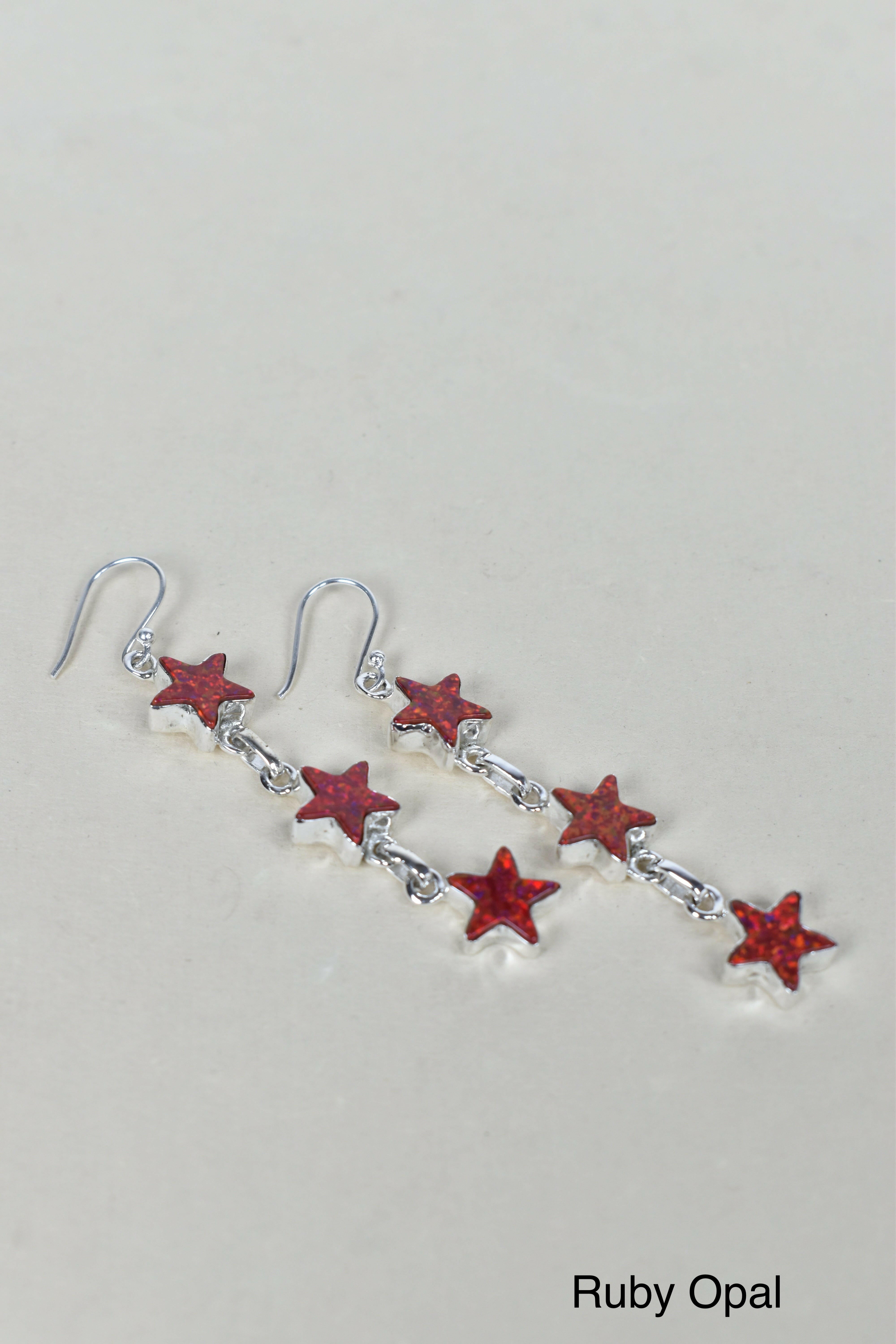 3 Star General Sterling Silver Earrings-Drop Earrings-Krush Kandy, Women's Online Fashion Boutique Located in Phoenix, Arizona (Scottsdale Area)
