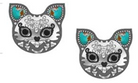 Cat Sugar Skull Stud Earrings-Stud Earrings-Krush Kandy, Women's Online Fashion Boutique Located in Phoenix, Arizona (Scottsdale Area)