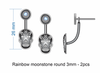 Sugar Skull Stud Earrings-Stud Earrings-Krush Kandy, Women's Online Fashion Boutique Located in Phoenix, Arizona (Scottsdale Area)