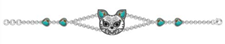 Cat Sugar Skull Duo Chain Bracelet-Bracelets-Krush Kandy, Women's Online Fashion Boutique Located in Phoenix, Arizona (Scottsdale Area)