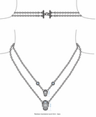 Sugar Skull Duo Chain Necklace-Chain Necklaces-Krush Kandy, Women's Online Fashion Boutique Located in Phoenix, Arizona (Scottsdale Area)