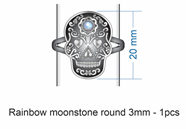 Sugar Skull & Single Stone Ring PREORDER-Ring Sizers-Krush Kandy, Women's Online Fashion Boutique Located in Phoenix, Arizona (Scottsdale Area)