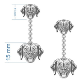 Sterling Dog Sugar Skull Drop Earrings-Stud Earrings-Krush Kandy, Women's Online Fashion Boutique Located in Phoenix, Arizona (Scottsdale Area)