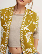Floral Print Contrast Stitch Vest-Vests-Krush Kandy, Women's Online Fashion Boutique Located in Phoenix, Arizona (Scottsdale Area)