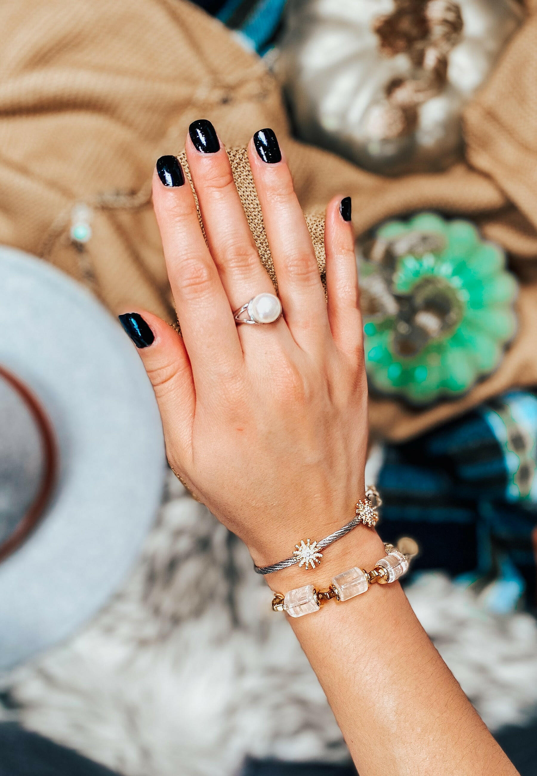 Persevere Pearl Ring-Band Rings-Krush Kandy, Women's Online Fashion Boutique Located in Phoenix, Arizona (Scottsdale Area)