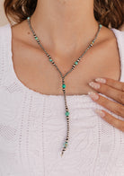 Turquoise & Desert Pearl Lariat Necklace-Lariat and Y Necklaces-Krush Kandy, Women's Online Fashion Boutique Located in Phoenix, Arizona (Scottsdale Area)