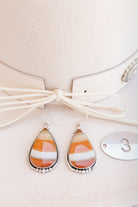 Red Agate Slab Earrings-Dangle earrings-Krush Kandy, Women's Online Fashion Boutique Located in Phoenix, Arizona (Scottsdale Area)