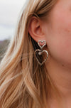 Double The Love Heart Stone Earrings-Drop Earrings-Krush Kandy, Women's Online Fashion Boutique Located in Phoenix, Arizona (Scottsdale Area)