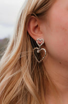 Double The Love Heart Stone Earrings-Drop Earrings-Krush Kandy, Women's Online Fashion Boutique Located in Phoenix, Arizona (Scottsdale Area)