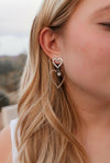 Double The Love Heart Stone Earrings-Drop Earrings-Krush Kandy, Women's Online Fashion Boutique Located in Phoenix, Arizona (Scottsdale Area)