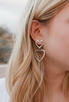 Double The Love Heart Stone Earrings-Drop Earrings-Krush Kandy, Women's Online Fashion Boutique Located in Phoenix, Arizona (Scottsdale Area)