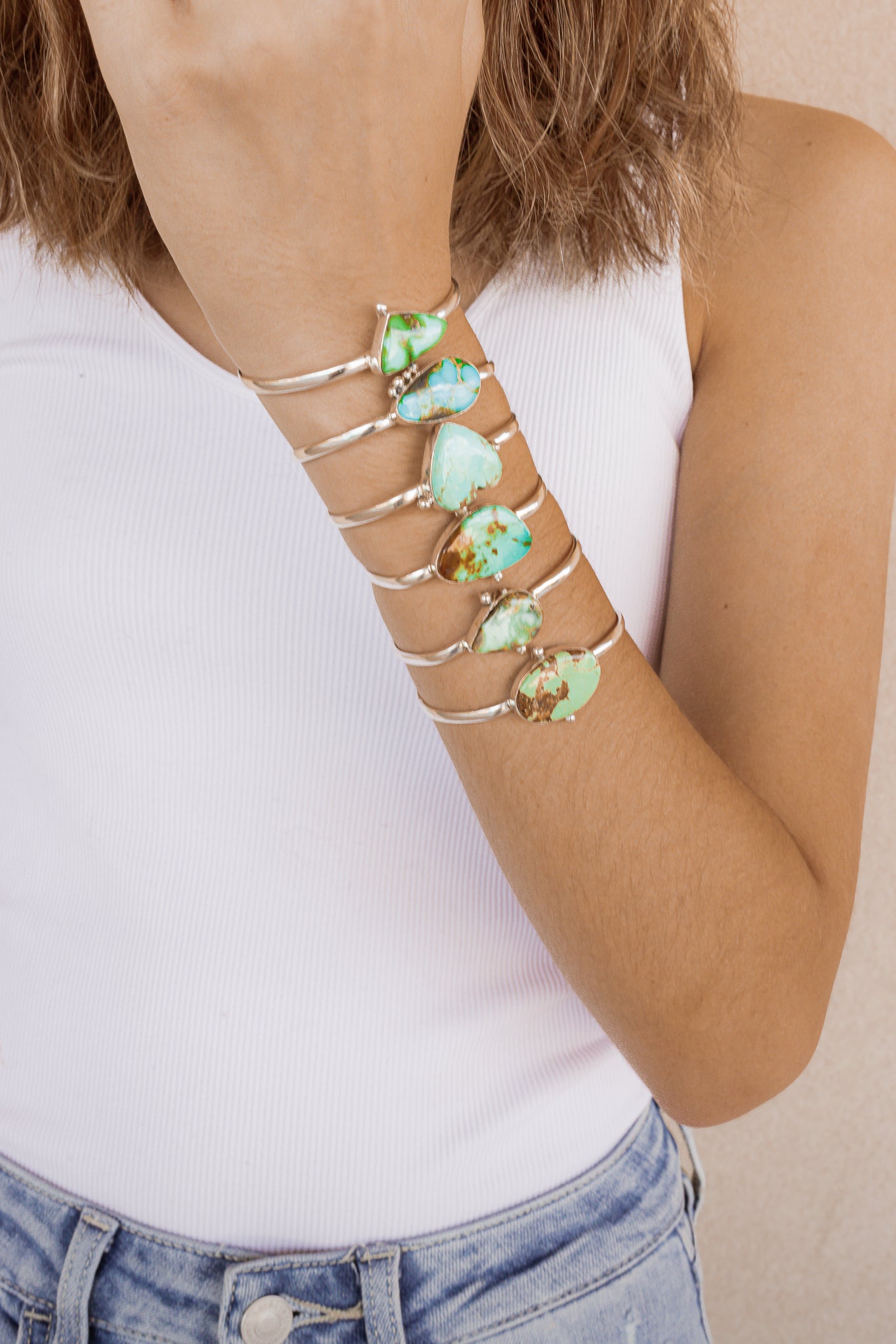 Stackable Sterling Silver Stone Cuffs-Bracelets-Krush Kandy, Women's Online Fashion Boutique Located in Phoenix, Arizona (Scottsdale Area)