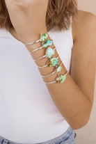 Stackable Sterling Silver Stone Cuffs-Bracelets-Krush Kandy, Women's Online Fashion Boutique Located in Phoenix, Arizona (Scottsdale Area)