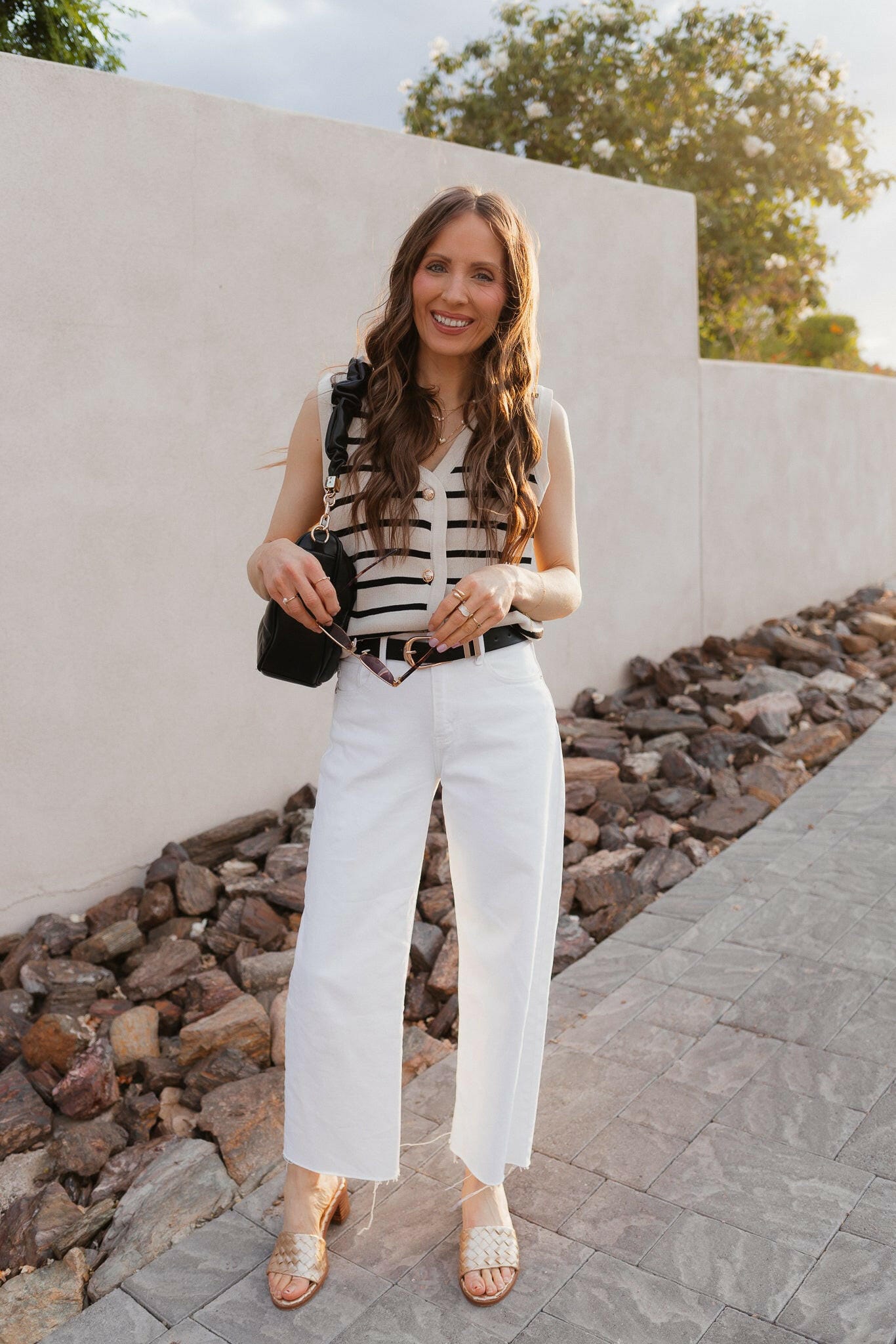 Elevated Stripe Button Down Tank Top-Tanks-Krush Kandy, Women's Online Fashion Boutique Located in Phoenix, Arizona (Scottsdale Area)