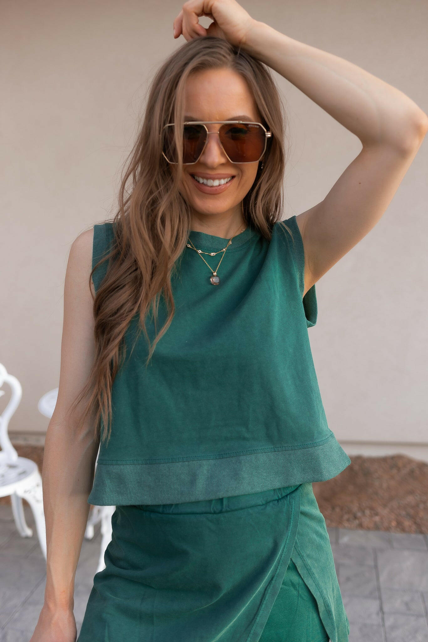 Mineral Wash Split Skirt & Tank Set-2 Piece Outfit Sets-Krush Kandy, Women's Online Fashion Boutique Located in Phoenix, Arizona (Scottsdale Area)