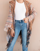 Blue Skies Tahoe Knit Poncho w/Hoodie-Hoodies-Krush Kandy, Women's Online Fashion Boutique Located in Phoenix, Arizona (Scottsdale Area)