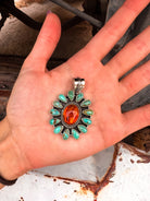 Turquoise & Amber Pendant | Krush Kandy Original-Krush Kandy, Women's Online Fashion Boutique Located in Phoenix, Arizona (Scottsdale Area)