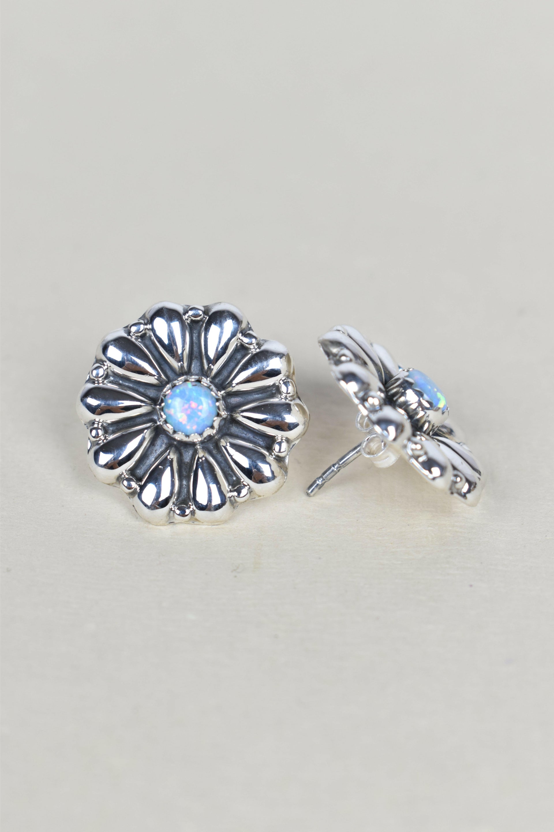 Sterling Silver Daisy Concho Stud Earrings-Stud Earrings-Krush Kandy, Women's Online Fashion Boutique Located in Phoenix, Arizona (Scottsdale Area)