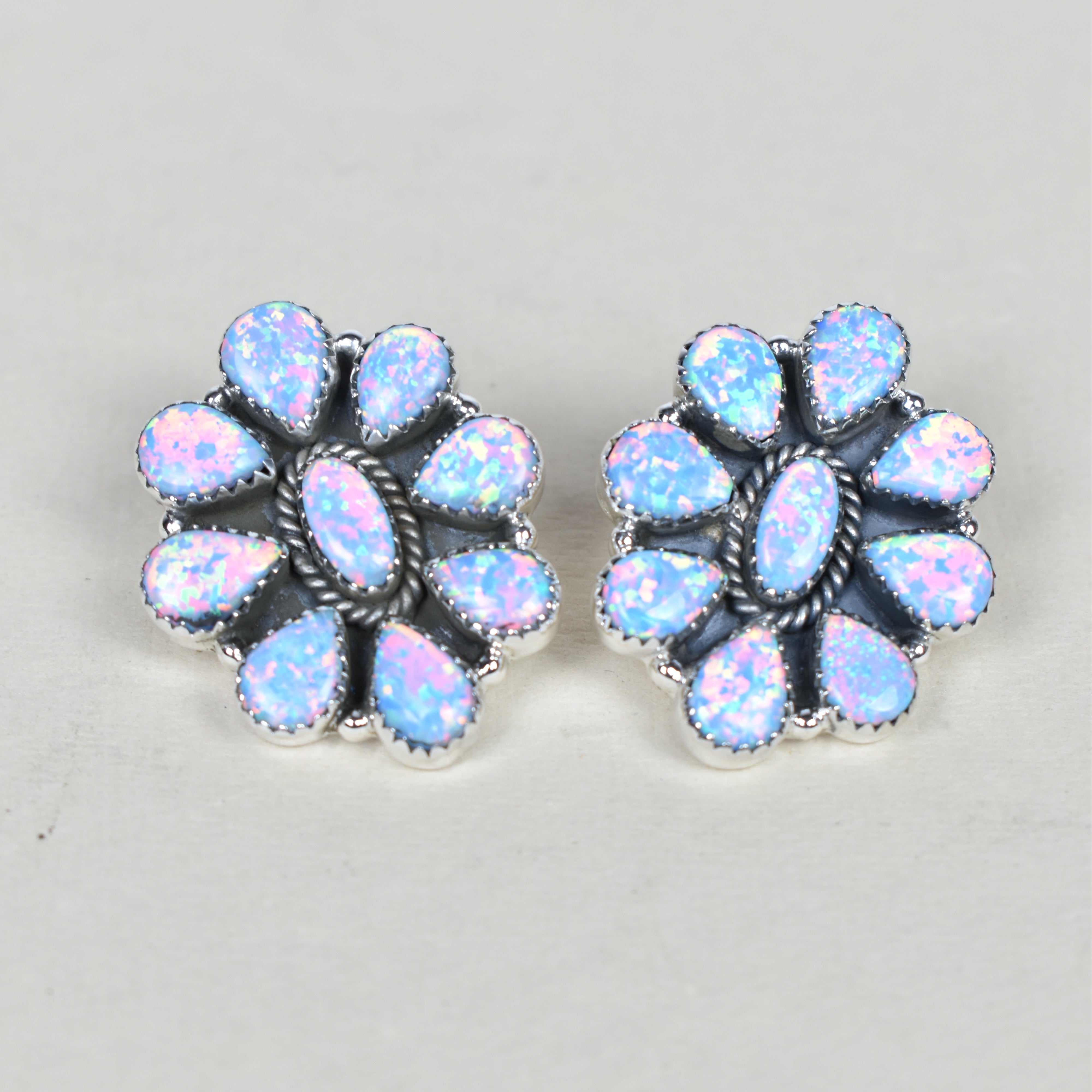 Stone Blossom Sterling Silver Earrings-Earrings-Krush Kandy, Women's Online Fashion Boutique Located in Phoenix, Arizona (Scottsdale Area)