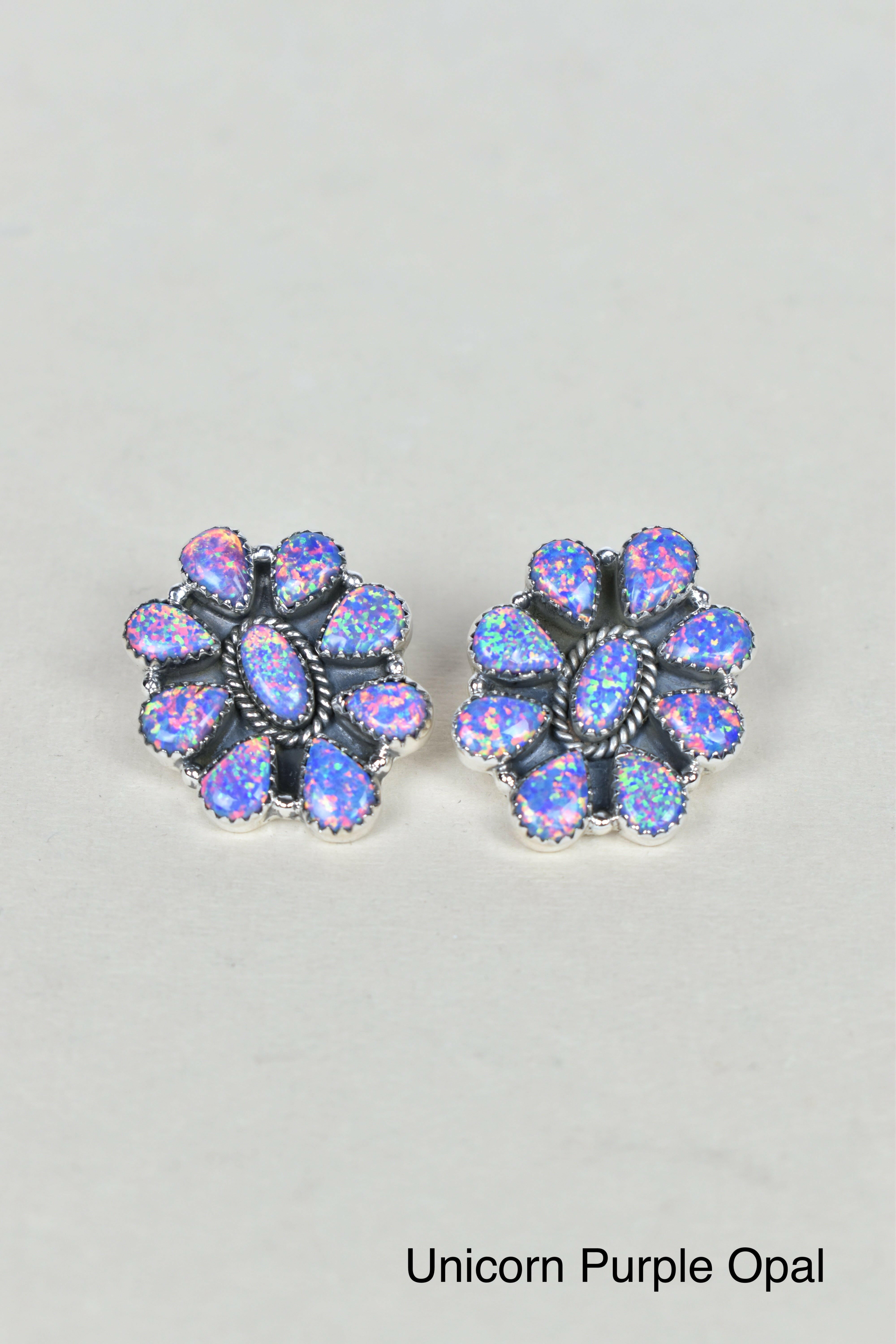 Stone Blossom Sterling Silver Earrings-Stud Earrings-Krush Kandy, Women's Online Fashion Boutique Located in Phoenix, Arizona (Scottsdale Area)