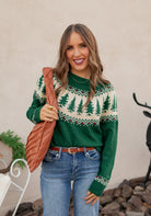 Vintage Pines Soft Knit Holiday Sweater-Sweaters-Krush Kandy, Women's Online Fashion Boutique Located in Phoenix, Arizona (Scottsdale Area)