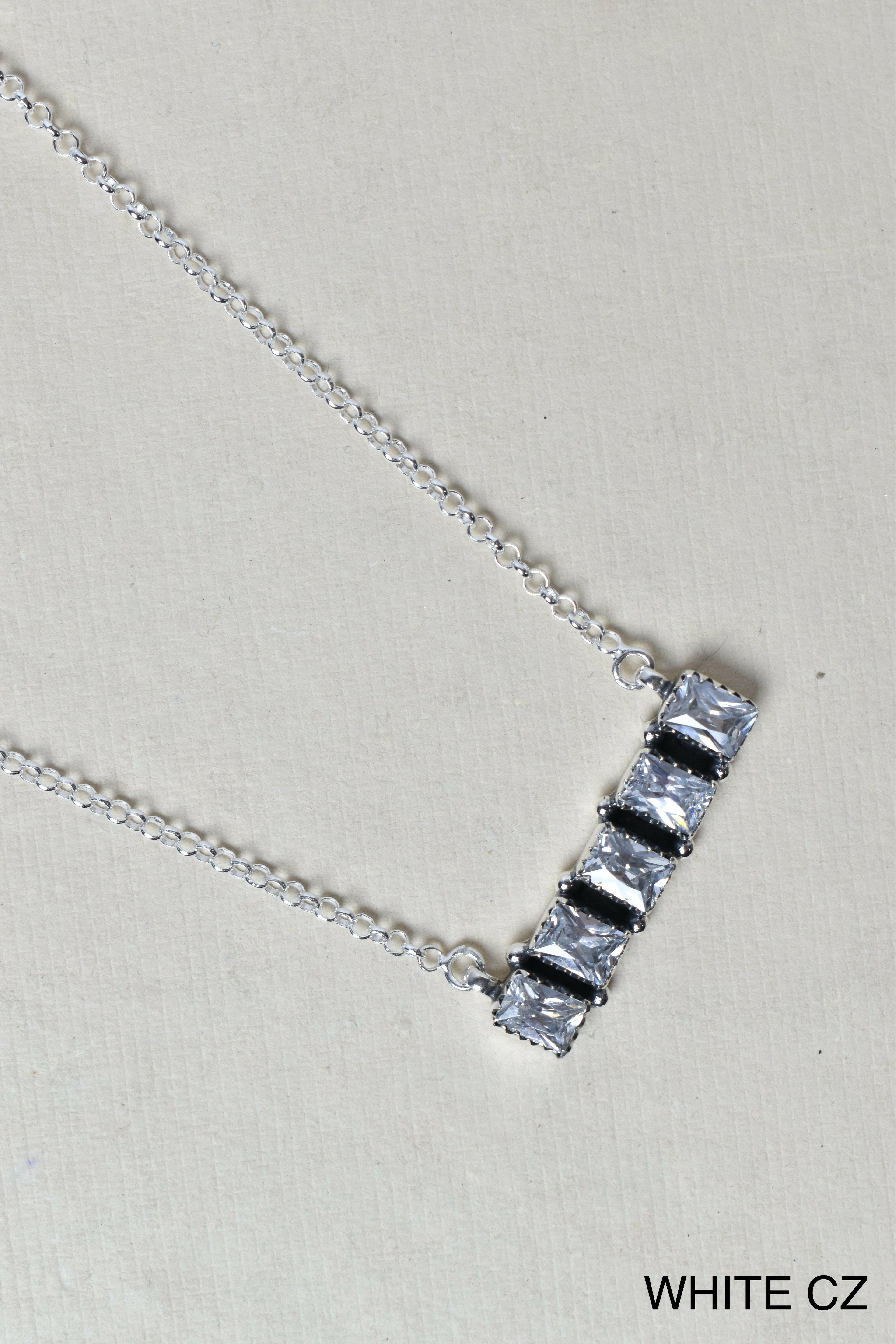 Quintabulous Sterling Silver Necklace-Bar Necklaces-Krush Kandy, Women's Online Fashion Boutique Located in Phoenix, Arizona (Scottsdale Area)