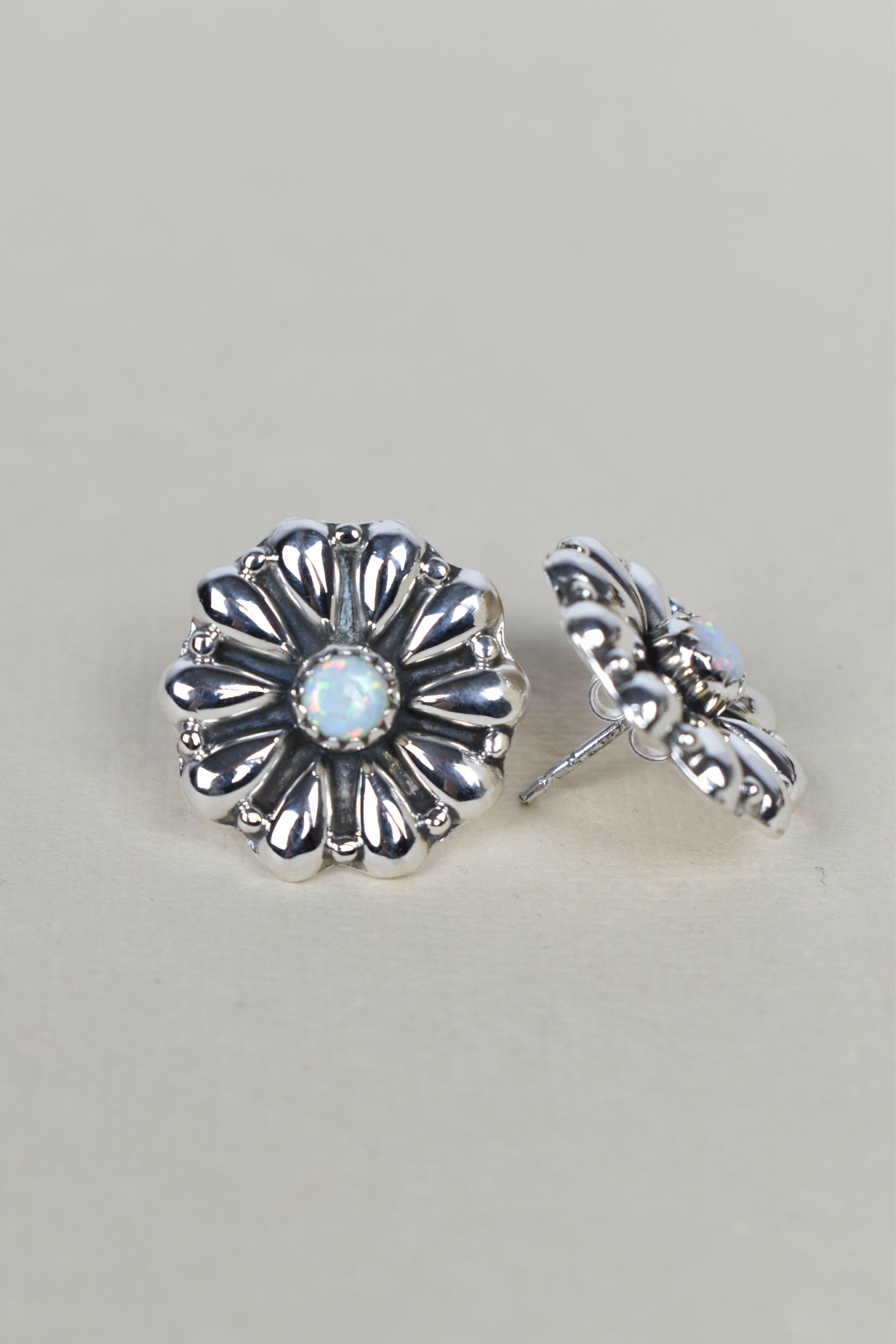 Sterling Silver Daisy Concho Stud Earrings-Stud Earrings-Krush Kandy, Women's Online Fashion Boutique Located in Phoenix, Arizona (Scottsdale Area)