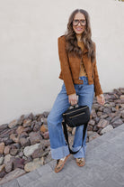 KANCAN Wide Leg Rolled Cuff Denim Jean-Jeans-Krush Kandy, Women's Online Fashion Boutique Located in Phoenix, Arizona (Scottsdale Area)