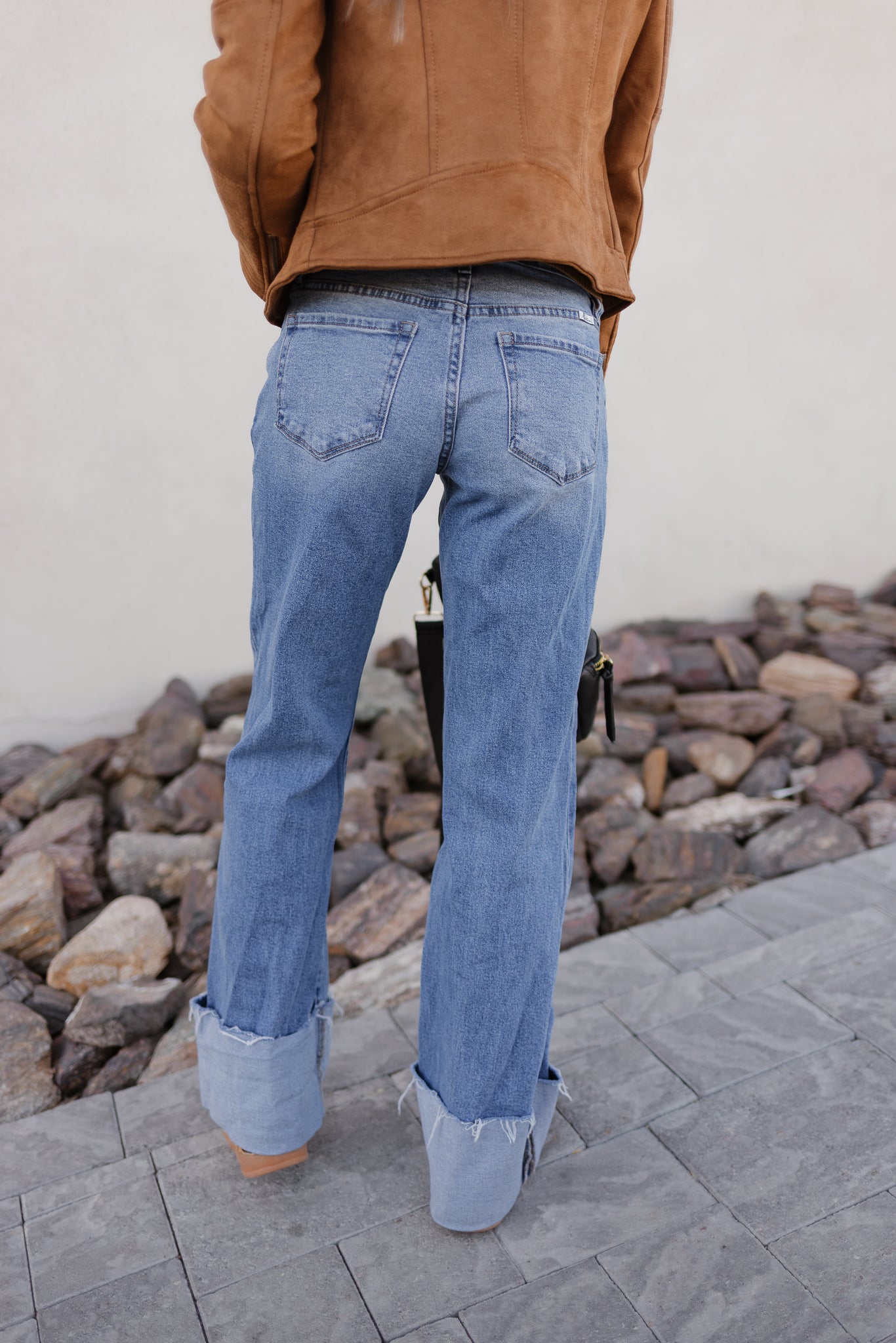 KANCAN Wide Leg Rolled Cuff Denim Jean-Jeans-Krush Kandy, Women's Online Fashion Boutique Located in Phoenix, Arizona (Scottsdale Area)