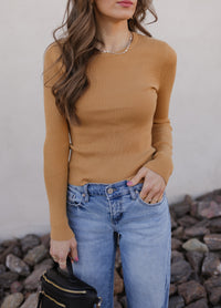 Luxe Ribbed Long Sleeve Crew Sweater