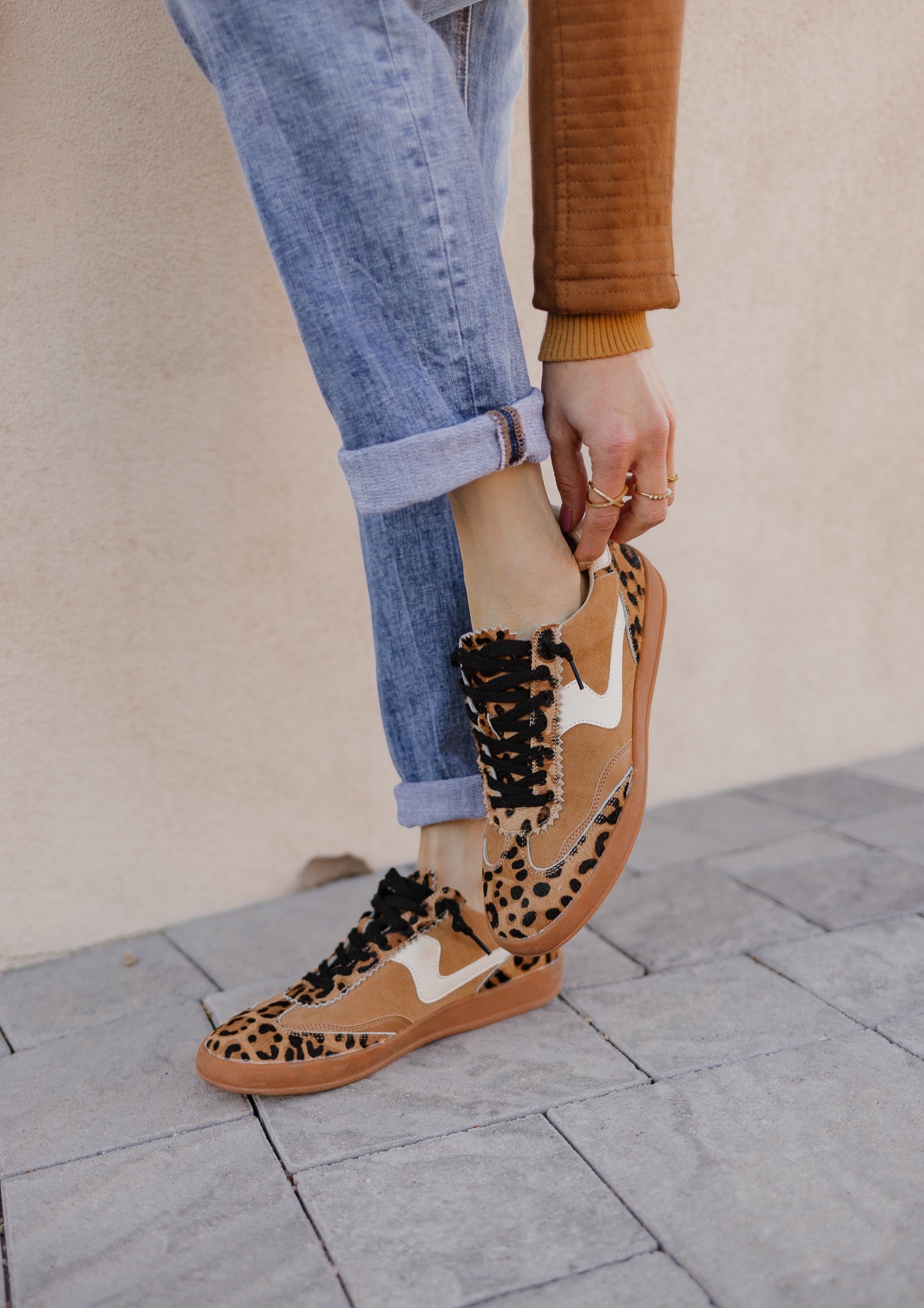 Leopard Sneakers with Luxe Hair and Elevated Sole