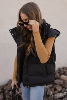 Chic Luxe Hooded Puffer Vest-Vests-Krush Kandy, Women's Online Fashion Boutique Located in Phoenix, Arizona (Scottsdale Area)
