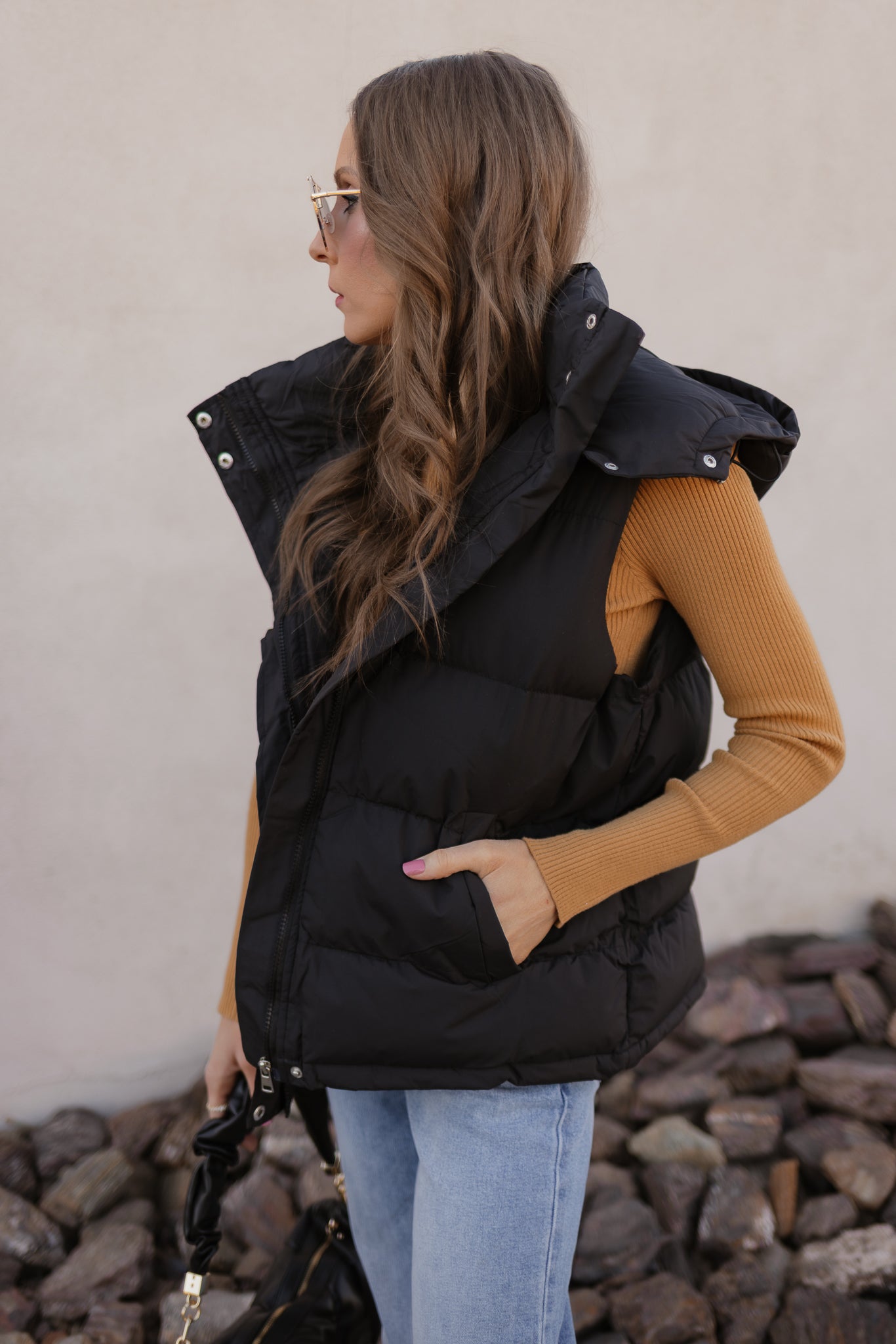 Chic Luxe Hooded Puffer Vest-Vests-Krush Kandy, Women's Online Fashion Boutique Located in Phoenix, Arizona (Scottsdale Area)