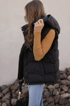 Chic Luxe Hooded Puffer Vest-Vests-Krush Kandy, Women's Online Fashion Boutique Located in Phoenix, Arizona (Scottsdale Area)