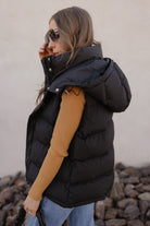 Chic Luxe Hooded Puffer Vest-Vests-Krush Kandy, Women's Online Fashion Boutique Located in Phoenix, Arizona (Scottsdale Area)