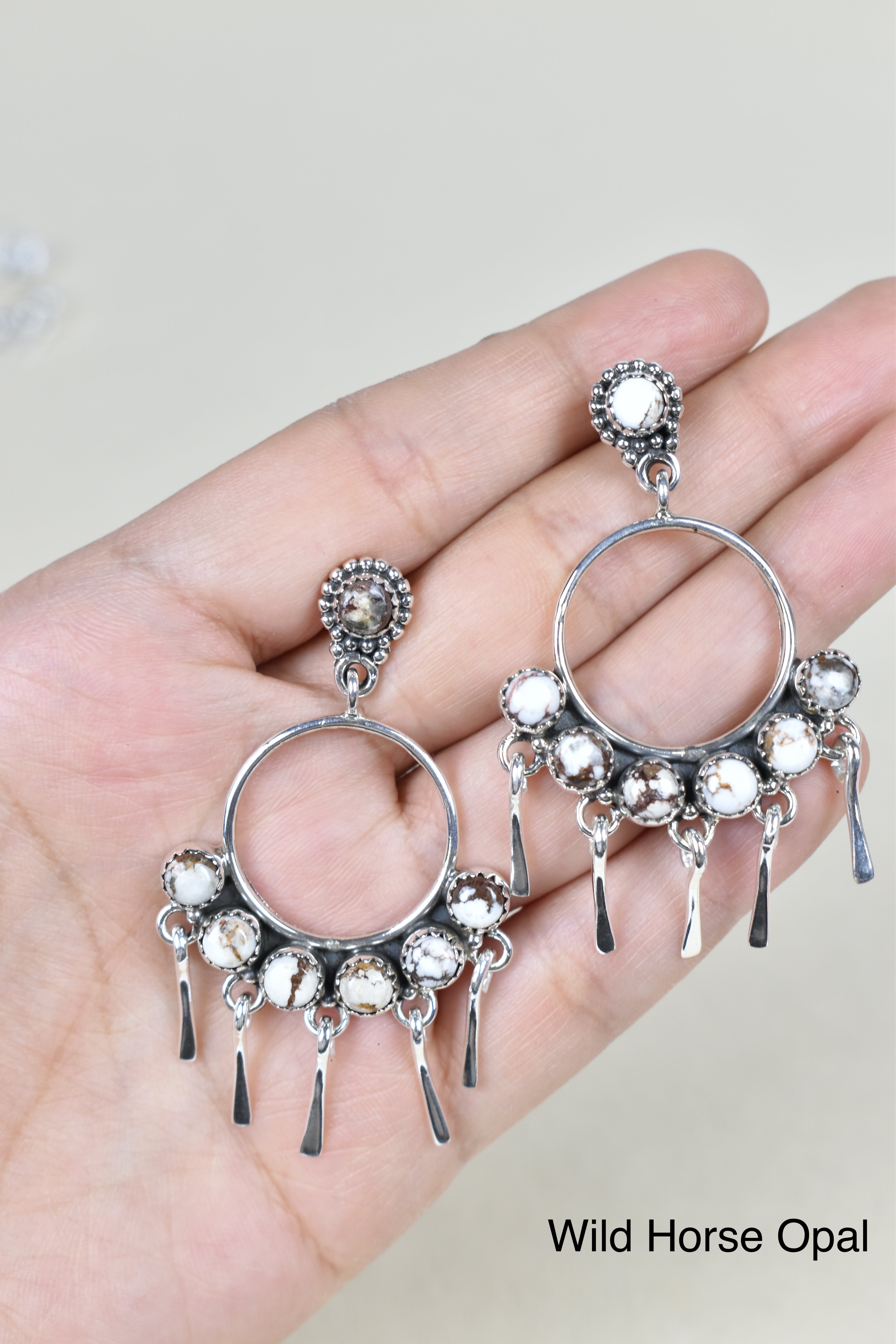 7 Jewel Hoop Studded Dangle Earring-Earrings-Krush Kandy, Women's Online Fashion Boutique Located in Phoenix, Arizona (Scottsdale Area)